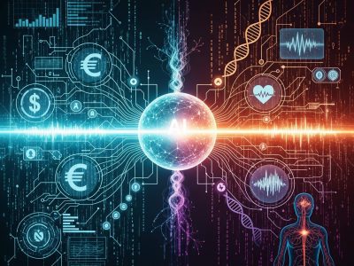 Fintech and Healthtech Are Leading the AI Race Concept Image